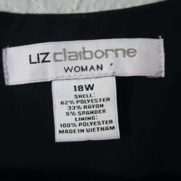 LIZ CLAIBORNE BLACK SHORT DRESS- SIZE 18W - Picture 3 of 4